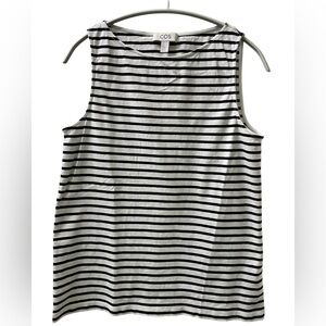 COS Black And White Striped Boatneck Tank Top
